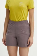 Spodenki damskie - Helly Hansen szorty outdoorowe Elv Light kolor brązowy gładkie high waist 63304 - miniaturka - grafika 1
