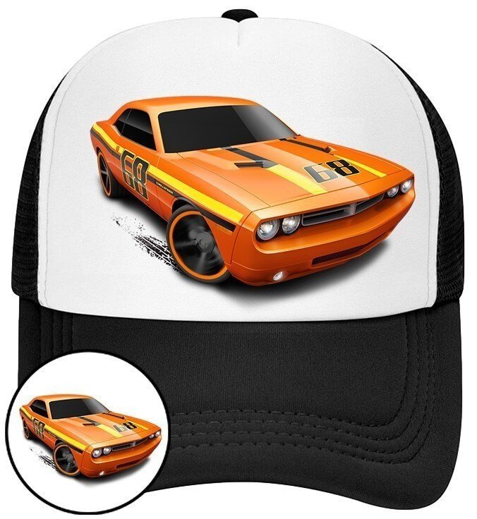 Czapka z Daszkiem Hot Wheels Czarna z Nadrukiem Na Lato Siatka Bejsbolówka