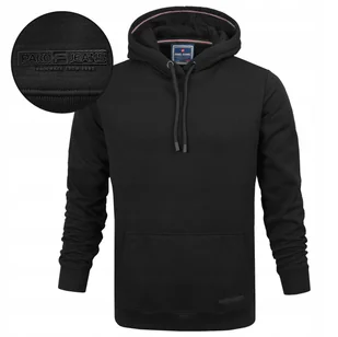BLUZA Męska Kangurka z Kapturem DRESOWA Ocieplana CZARNA XXL Pako Jeans - Bluzy męskie - miniaturka - grafika 1