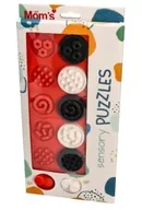 Puzzle - Puzzle sensoryczne kółeczka XL kontrastowe - miniaturka - grafika 1