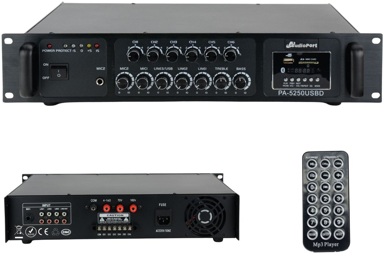 Audioport Wzmacniacz audio 250W/100V PA-5250 one size