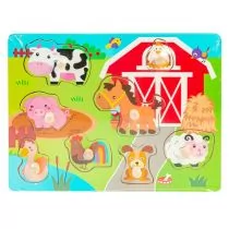 Smily PLAY SPW83605 Układanka drewniana Na wsi - Zabawki interaktywne dla dzieci - miniaturka - grafika 1