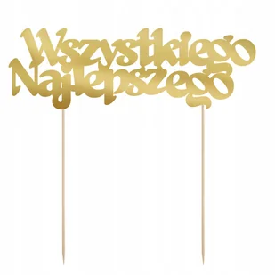 Topper Wszystkiego Najlepszego Złote Lustro - Dodatki do ciast w proszku - miniaturka - grafika 1