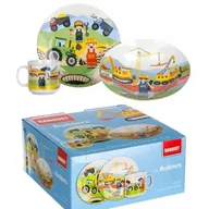 Zestawy naczyń dla dzieci - ZESTAW obiadowy śniadaniowy DLA DZIECI BUDOWA talerzyki ceramika prezent - miniaturka - grafika 1