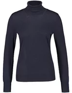 Swetry damskie - Gerry Weber Damski sweter z golfem z dzianiny, długi rękaw, szerokie prążkowane ściągacze, sweter z długim rękawem, okrągły dekolt, golf, jednokolorowy, melanżowy, grantowy, 44 - miniaturka - grafika 1
