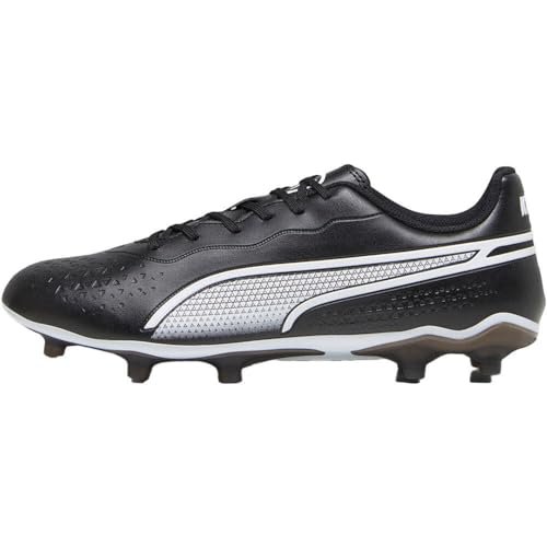PUMA Unisex King Match Fg/Ag buty piłkarskie, Puma Biały, niebieski, płaski, jasnoszary, 42 EU