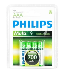 Philips R03B4A70/10 - 4 szt. Bateria ładowalna AAA MULTILIFE NiMH/1,2V/700 mAh - Baterie i akcesoria - miniaturka - grafika 1