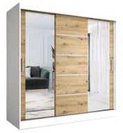 Szafy - Szafa przesuwna z lustrami 200 cm biały + dąb artisan Z9-B74 - miniaturka - grafika 1