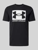 Koszulki męskie - T-shirt o pudełkowym kroju z nadrukiem z logo - miniaturka - grafika 1