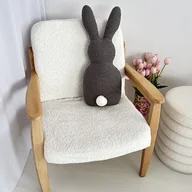 Poduszki dekoracyjne - Poduszka Minimalistyczny Zając Boucle Szary - miniaturka - grafika 1