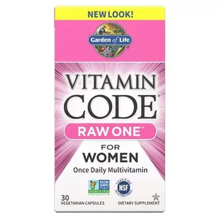 ﻿Garden of Life - Vitamin Code RAW ONE, Multiwitaminy dla Kobiet, 30 vkaps - Witaminy i minerały - miniaturka - grafika 1