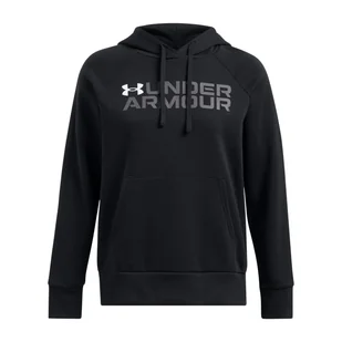 Damska Bluza UNDER ARMOUR RIVAL FLEECE WORDMARK HOODIE 1386512-001 – Czarny - Bluzy damskie - miniaturka - grafika 1