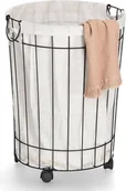 Kosze na bieliznę - Metalowy kosz na pranie na kółkach, Ø 44 x 55 cm - miniaturka - grafika 1