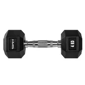 Hantle i ciężarki - HMS Hantla gumowana Hex Pro 4 kg 17-66-111 - miniaturka - grafika 1