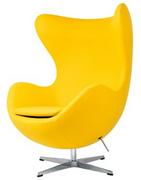 Fotele - KingHome Fotel Egg Classic 72x85x110 Żółty Słoneczny 36 - miniaturka - grafika 1