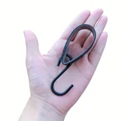 Inne - 6-pak haczyków na klucze w kształcie litery S - Stylowy wieszak na klucze z kutego żelaza do montażu na ścianie z paskiem skórzanym, łatwe w - miniaturka - grafika 1