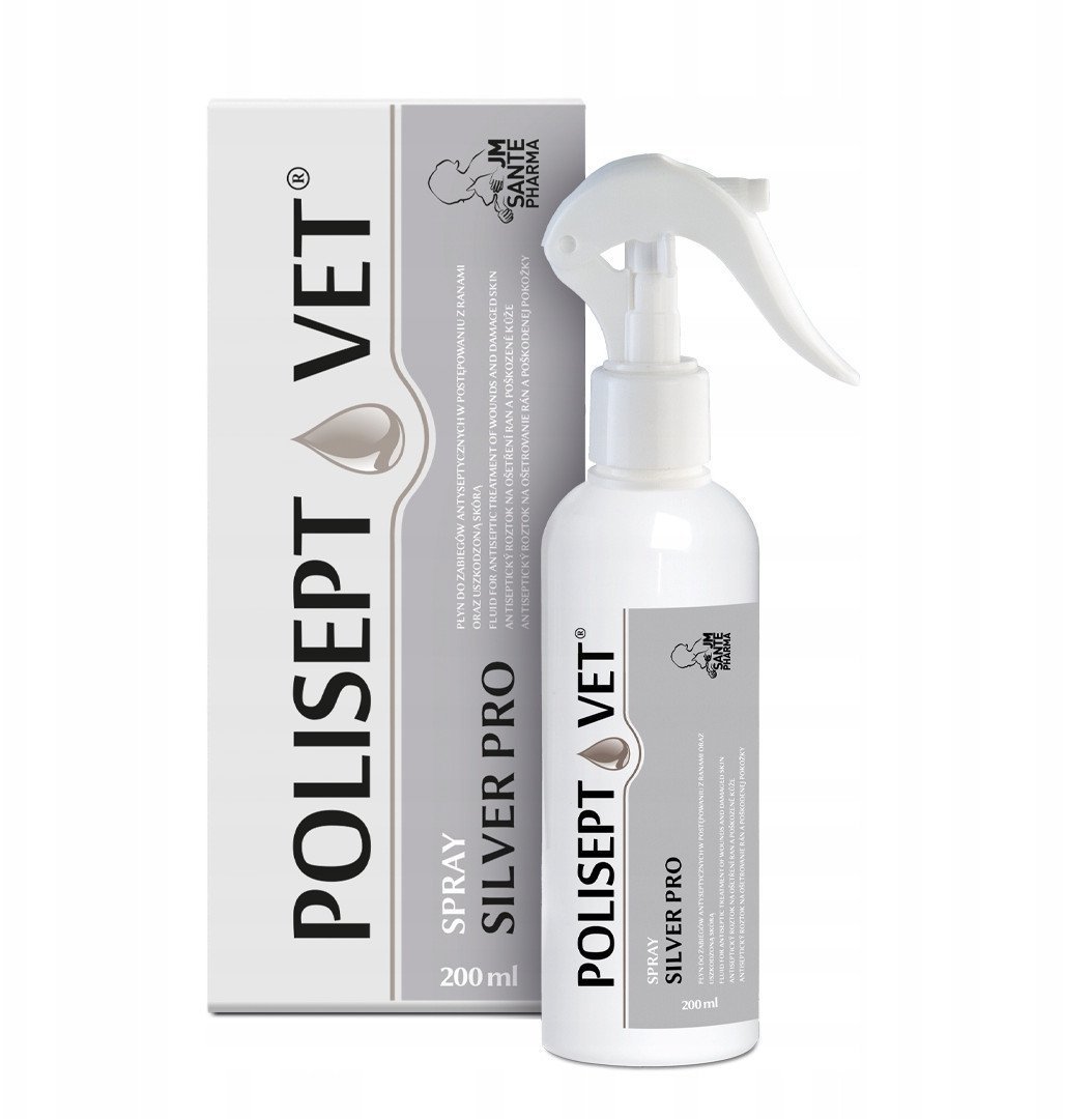 JM SANTE POLISEPT VET SPRAY PRO SILVER do pielęgnacji ran 200ml