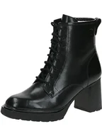Botki damskie - Caprice Damskie 9-26107-41 sznurowane botki na obcasie, czarne, 41 EU, czarny, 41 EU - miniaturka - grafika 1
