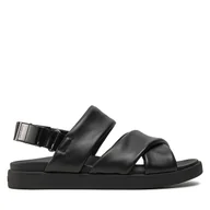 Sandały męskie - Sandały Calvin Klein Padded Criss Cross Sandal HM0HM01482 Czarny - miniaturka - grafika 1