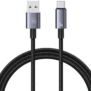 USAMS USB do USB-C 3A 1,2m Fast Charging (stalowy) - Kable USB - miniaturka - grafika 1
