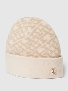 Czapka beanie z detalem z logo - Czapki damskie - miniaturka - grafika 1