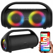 Głośniki przenośne - GŁOŚNIK BLUETOOTH PRZENOŚNY BEZPRZEWODOWY WODOODPORNY IPX5 RADIO FM USB RGB - miniaturka - grafika 1