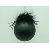 Bombki - Bombka szklana z piórkami czarna 10 cm - miniaturka - grafika 1