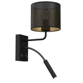 Lampy ścienne - Luminex Loft 5246 kinkiet lampa ścienna 1x60W E27 1x8W GU10 czarny/złoty - miniaturka - grafika 1