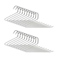 Skarpetki dla dzieci - Relaxdays Wieszak na spodnie, zestaw 20 sztuk, kształt S, antypoślizgowe wieszaki na ubrania, do zawieszenia spodni, oszczędność miejsca, metal, srebrny/biały - miniaturka - grafika 1