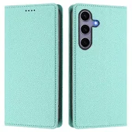 Portfele - Skórzany pokrowiec na telefon komórkowy z teksturą Litchi do Samsung Galaxy S25 / S24, z etui z portfelem Zielony miętowy - miniaturka - grafika 1