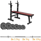 Ławki treningowe - SAPPHIRE Zestaw obciążeń Solid 41 kg z ławką xg025 - miniaturka - grafika 1