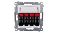 Gniazdka elektryczne - Kontakt Simon Simon 54 Gniazdo głośnikowe poczwórne białe DGL34.01/11 WMDG-04000x-011 0001-00000-51065 [4351597] - miniaturka - grafika 1