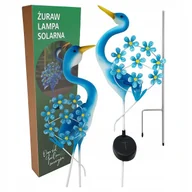 Lampy ogrodowe - NIEBIESKI ŻURAW LAMPA SOLARNA LED WBIJANA LAMPKA OGRODOWA DEKORACYJNA SOLAR - miniaturka - grafika 1
