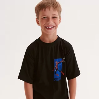 Koszulki dla chłopców - Reserved - T-shirt oversize Spider-Man - Czarny - grafika 1