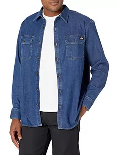 Dickies Męska koszula męska z długim rękawem z kołnierzem button down, detergent denim, mała - Koszule męskie - miniaturka - grafika 1