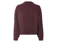 Swetry damskie - esmara® Sweter damski z dzianiny (Bordowy, XS (32/34)) - miniaturka - grafika 1