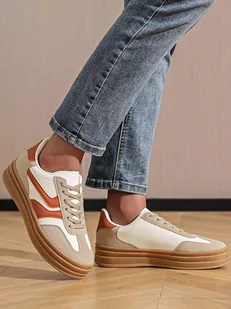 Sixth Sens Sneakersy w kolorze pomarańczowo-jasnobrązowo-kremowym - Trampki damskie - miniaturka - grafika 1