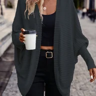Swetry damskie - TEMU Modny i uniwersalny, luźny kardigan damski w jednolitym kolorze - miniaturka - grafika 1