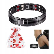 Bransoletki - BRASNOLETA DLA MĘŻCZYZNY ZDROWOTNA MAGNETYCZNA CZARNA BRANSOLETA NA PREZENT - miniaturka - grafika 1