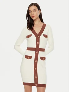 Fracomina Sukienka dzianinowa FS24WD5002K524F8 Biały Slim Fit - Sukienki - miniaturka - grafika 1