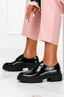 Półbuty damskie - Czarne półbuty Arka na platformie lakierowane POLSKA SKÓRA 6310-1974-39 - miniaturka - grafika 1