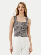 Koszulki i topy damskie - Vero Moda Top Million 10312751 Beżowy Slim Fit - miniaturka - grafika 1