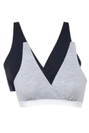 Biustonosze - Biustonosz do karmienia Mitex Lilly 2-pak czarny/szary - miniaturka - grafika 1