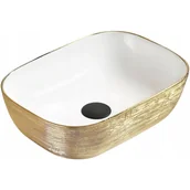 Umywalki - Mexen Rita umywalka nablatowa 45 x 32 cm biała/złota - 21084553 - miniaturka - grafika 1