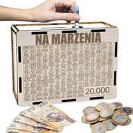 Skarbonki - Skarbonka Wykreślana Prezent Cel 20000 Personalizacja Biała na Marzenia - miniaturka - grafika 1