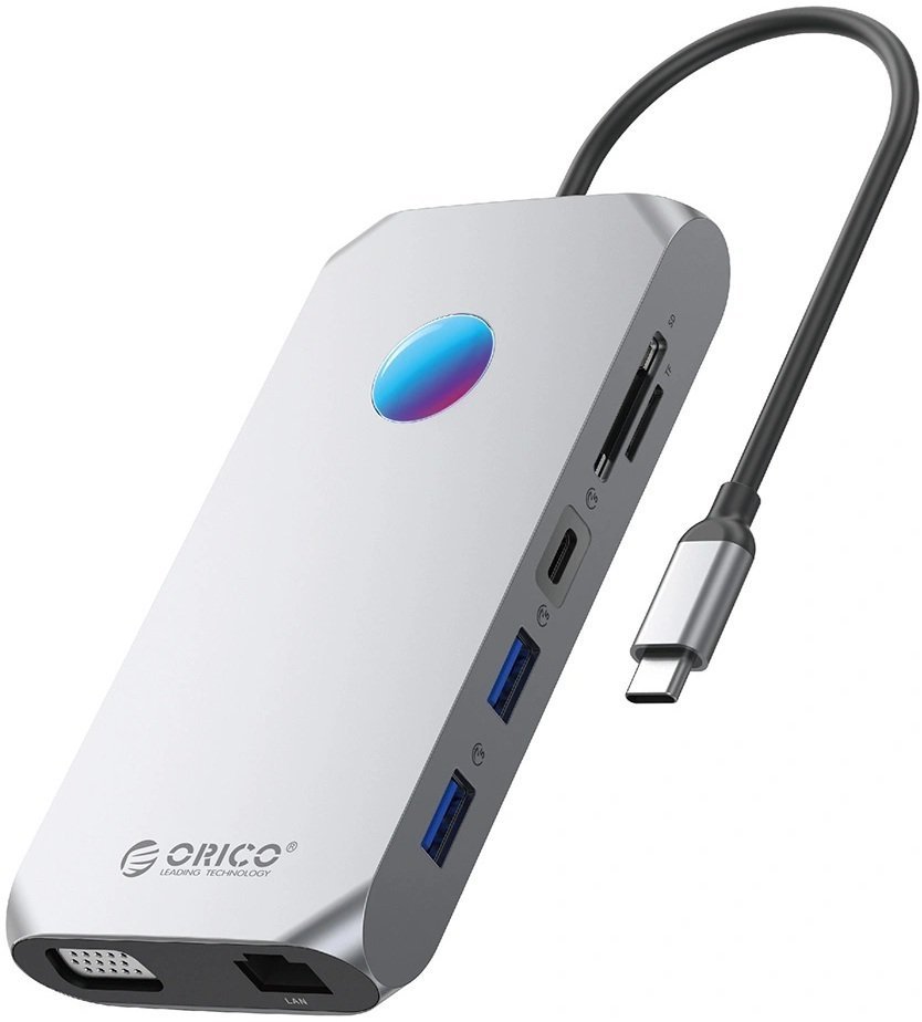 Stacja/replikator Orico XCR 12w1 RGB USB-C szara ORICO-XCR-X2-GY-BP
