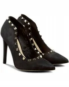 Czółenka - Czarne cz����enka sk��ra Carinii B3864_-360 sk��ra szpilka ��wieki r.38 - miniaturka - grafika 1