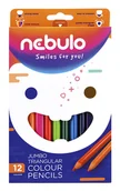 Przybory szkolne - Kredki ołówkowe trójkątne Jumbo 12 kolorów NEBULO - miniaturka - grafika 1
