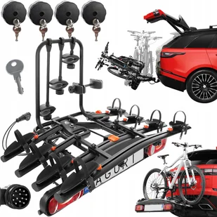Uchwyt rowerowy na hak Aguri Active Bike czarny 4 rowery model 2024 - Bagażniki na rowery - miniaturka - grafika 1