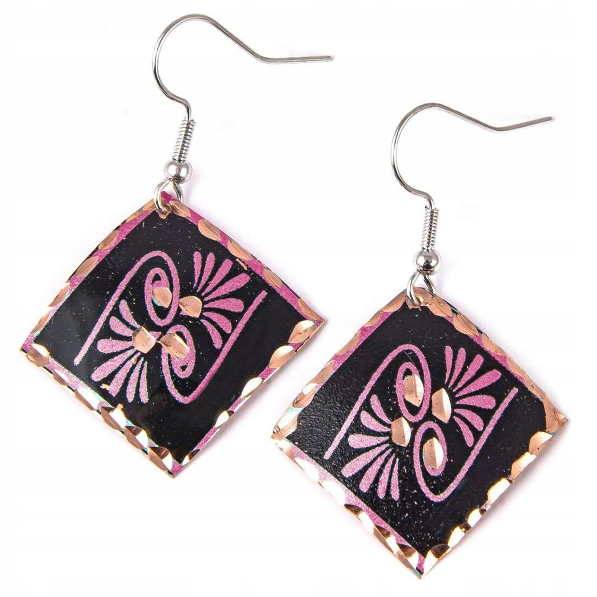 Kolczyki Miedziane Wiszące Klasyczne Orientalne Cudo Biżuteria Dla Kobiety